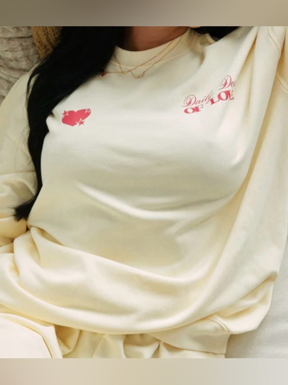 Mayfair Group X Avery Woods Daily Dose Of Love Crewneck S/M Oversized - Picture 2 of 11